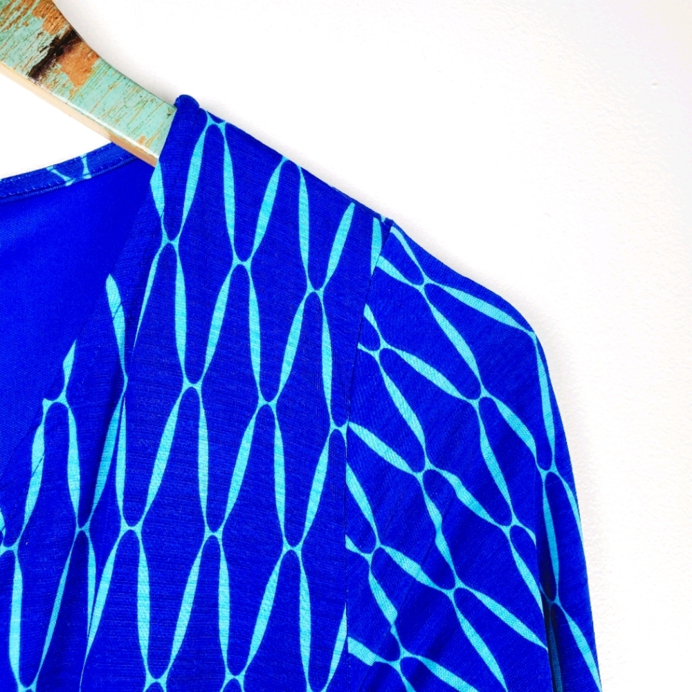 41 Hawthorn Faux Wrap Dress Diamond Pattern Sz M - Picture 3 of 10